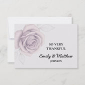 Designer Paarse Roos bedankkaart (Voorkant)