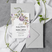 Designer Paarse Roos bruiloft uitnodiging