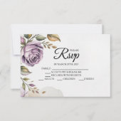 Designer Paarse Roos RSVP-kaarten RSVP Kaartje (Voorkant)
