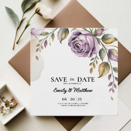 Designer Paarse Roos Sla de datum op Save The Date