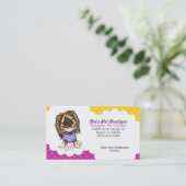 Designer Pet Store Boutique Pomeranian Plum Stippe Visitekaartje (Staand voorkant)