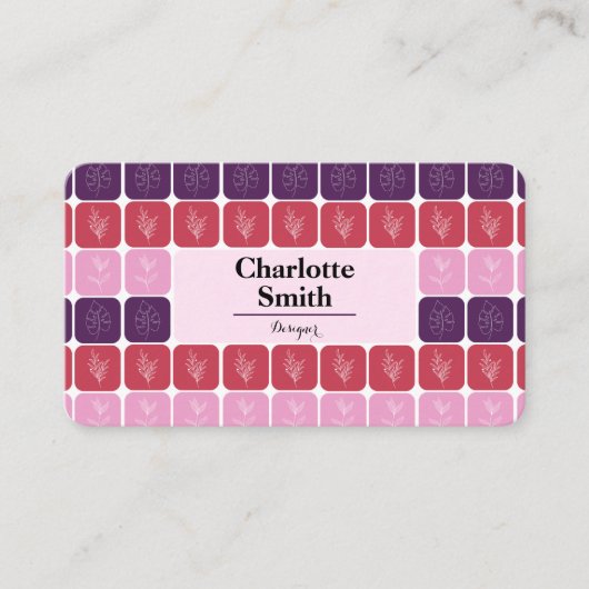 Designer Pink gepersonaliseerd Visitekaartje (Voorkant)