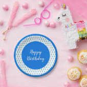 Designer Polka Dot Happy Birthday Papieren Bordje (Feest)
