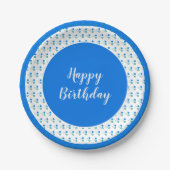 Designer Polka Dot Happy Birthday Papieren Bordje (Voorkant)