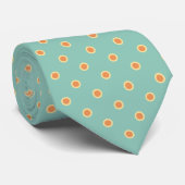 Designer Polka Dot Stropdas Blue Oranje kleurenpat (Opgerold)