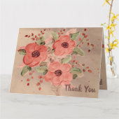 Designer Red Floral - Hartelijk dank - Kaart (Gele Bloem)