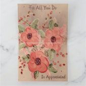 Designer Red Floral - Hartelijk dank - Kaart (Binnen)