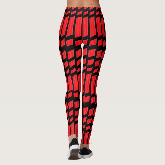 Designer Red Pattern Leggings (Achterkant)
