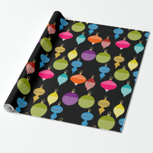 Designer Retro Kerstmis Decoratieve Bal Cadeaupapier