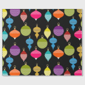 Designer Retro Kerstmis Decoratieve Bal Cadeaupapier (Vlak)