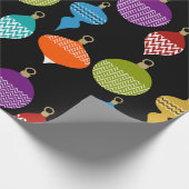 Designer Retro Kerstmis Decoratieve Bal Cadeaupapier (Hoek)