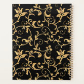 Designer Royal Black en Gold Damask, speciaal gepe Planner (Achterkant)