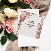 Designer Roze Bloem Boeket Dank u kaart