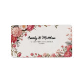 Designer Roze Bloem Boeket Retour Adreslabels Etiket (Voorkant)