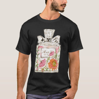 Designer  Roze Bloemen Parfumfles Illustr T-shirt