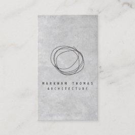 Designer Scribble Logo op grijs beton Visitekaartje