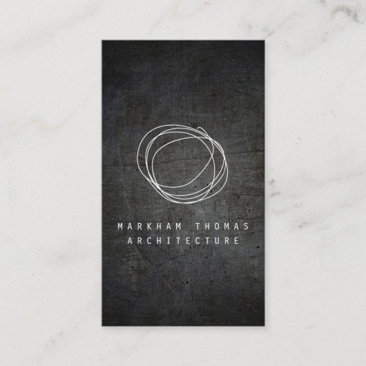 Designer Scribble Logo op Zwart Grunge Metal Visitekaartje (Voorkant)