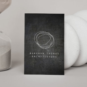Designer Scribble Logo op Zwart Grunge Metal Visitekaartje