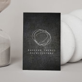 Designer Scribble Logo op Zwart Grunge Metal Visitekaartje