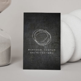 Designer Scribble Logo op Zwart Grunge Metal Visitekaartje