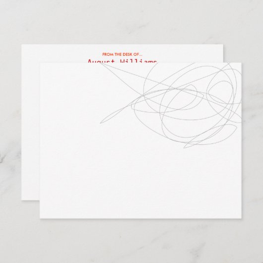 DESIGNER SCRIBBLE Persoonlijke briefpapier/briefka Notitiekaartje (Voorkant / Achterkant)