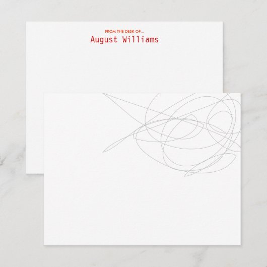 DESIGNER SCRIBBLE Persoonlijke briefpapier/briefka Notitiekaartje (Voorkant / Achterkant)