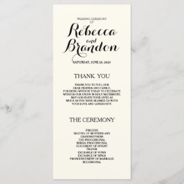 Designer Script Custom Wedding Program Programmakaart