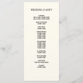 Designer Script Custom Wedding Program Programmakaart (Achterkant)