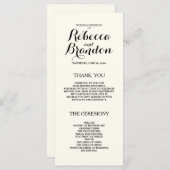 Designer Script Custom Wedding Program Programmakaart (Voorkant / Achterkant)