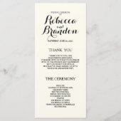Designer Script Custom Wedding Program Programmakaart (Voorkant)