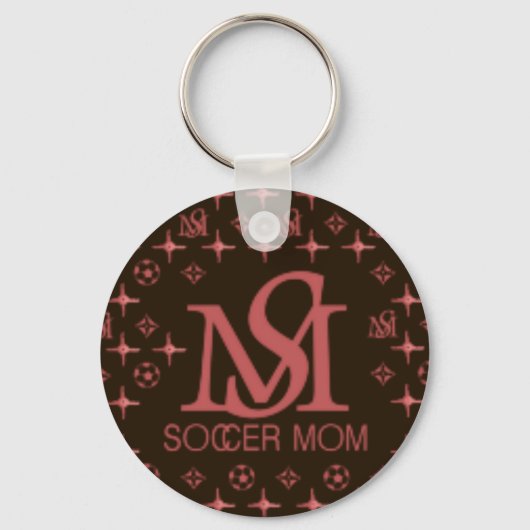 Designer Soccer Mam (bruin/roze) Sleutelhanger (Voorkant)