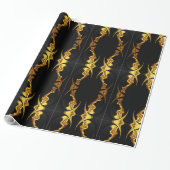 Designer Statement: Opulent Swirl Pattern Gold Foi Cadeaupapier (Uitgerold)