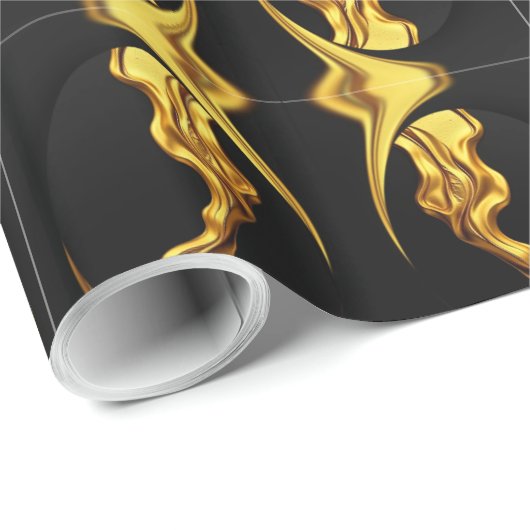 Designer Statement: Opulent Swirl Pattern Gold Foi Cadeaupapier (Rol Hoek)