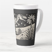 Designer T-Rex Dinasaur Latte mok voor historici (Rechterhoek)