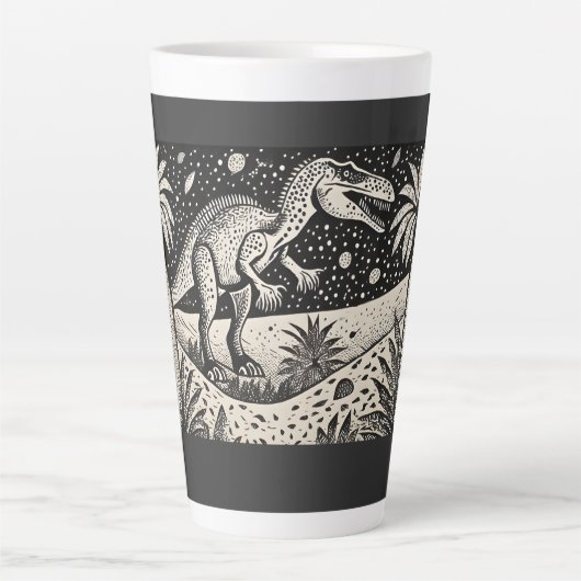 Designer T-Rex Dinasaur Latte mok voor historici (Voorkant)