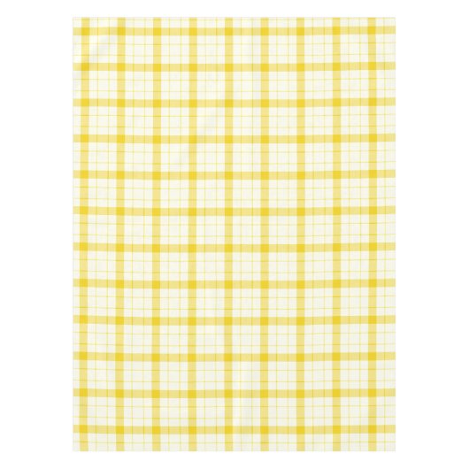 Designer tartan / plaid patroon geel tafelkleed (Voorkant)