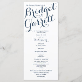 Designer Text Wedding Program Programmakaart