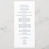 Designer Text Wedding Program Programmakaart (Achterkant)