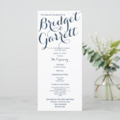 Designer Text Wedding Program Programmakaart (Staand voorkant)