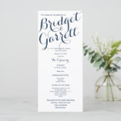 Designer Text Wedding Program Programmakaart (Staand voorkant)