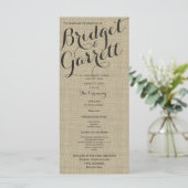 Designer Text Wedding Program Programmakaart (Staand voorkant)