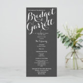 Designer Text Wedding Program Programmakaart (Staand voorkant)