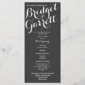 Designer Text Wedding Program Programmakaart (Voorkant)