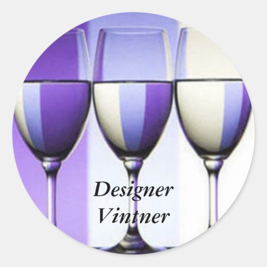 Designer Vinter wijnmakerij Wijnlabels Ronde Sticker (Voorkant)