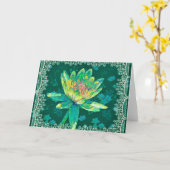 Designer Water Lily Blank Note Kaart (Gele Bloem)