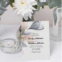 Designer Waterverf Bloemen Huwelijksuitnodiging