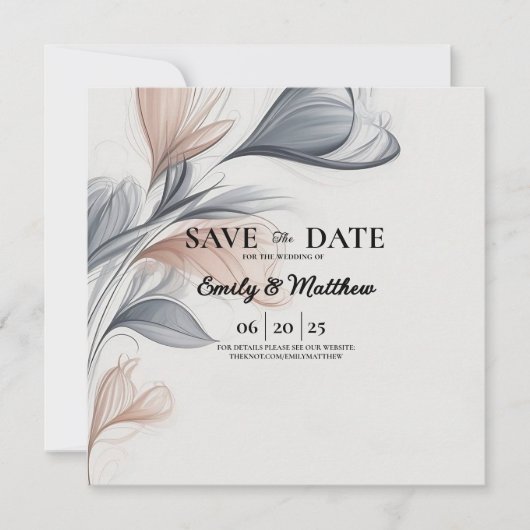 Designer Waterverf Floral Bewaar de datum Save The Date (Voorkant)