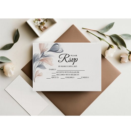 Designer Waterverf Floral RSVP-kaarten RSVP Kaartje