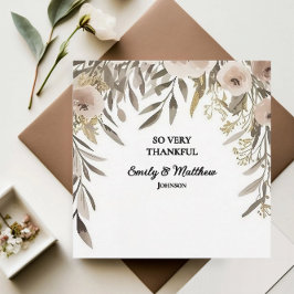 Designer Waterverf Flowers Thank You Card Bedankkaart