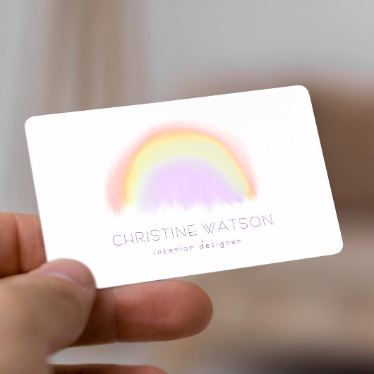 Designer waterverf regenboogontwerper interieuront visitekaartje